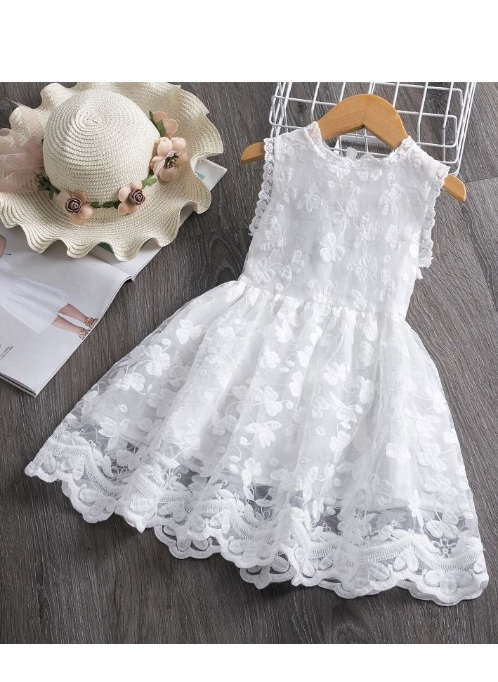 Loquat Fashionable Cute Girls Dresses White 