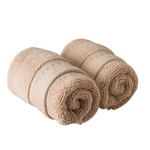 Spread Spain Resort Luxury Hotel & Spa Quality, 720 GSM Luxurious Cotton, 13x13 Inches 2 Piece Face Towel Set for Maximum Softness & Absorbency, Ultra-Durable - Beige - Image 1