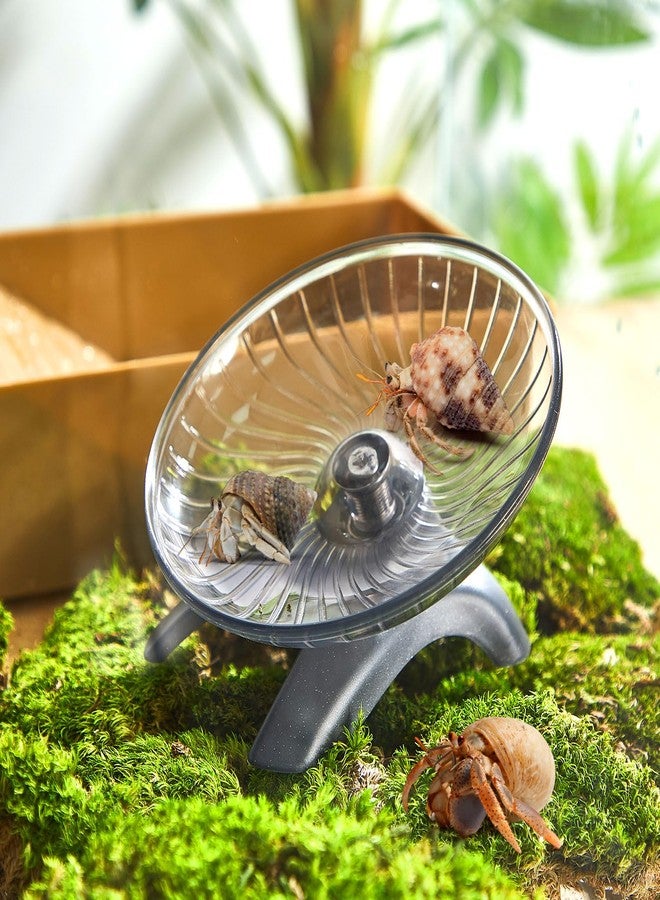 Poen لعبة عجلة سرطان البحر الناسك من بوين، ألعاب عجلة الجري الصامتة للهامستر، ملحقات الحوض، ملحق قفص الحيوانات الصغيرة لسرطان البحر الناسك والهامستر والفأر القزم (4.13 × 2.95 × 3.34 بوصة) - Image 4