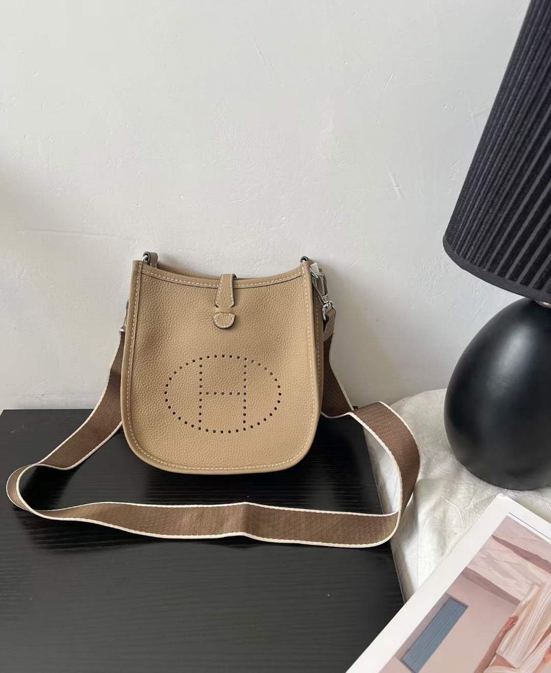 Efulin First Layer Cowhide Litchi Pattern Unisex Shoulder Messenger Bag Genuine Leather Phone Bag Mini Super Soft Texture - Image 1