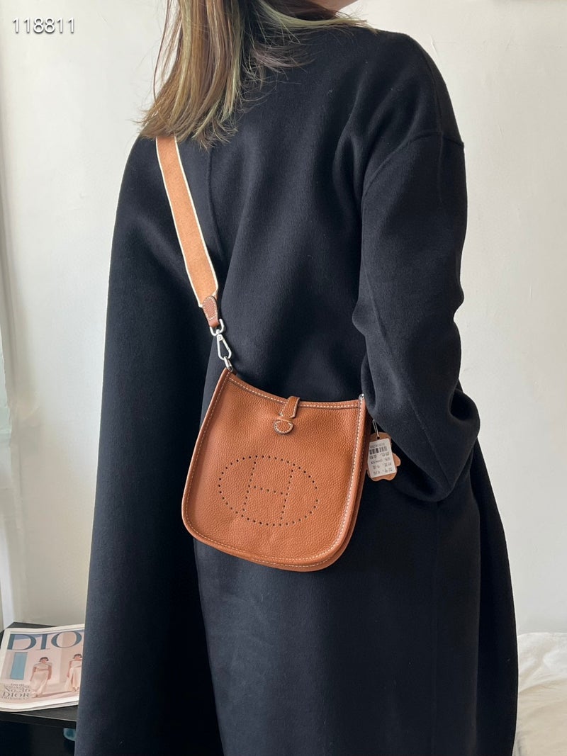 Efulin First Layer Cowhide Litchi Pattern Unisex Shoulder Messenger Bag Genuine Leather Phone Bag Mini Super Soft Texture - Image 5