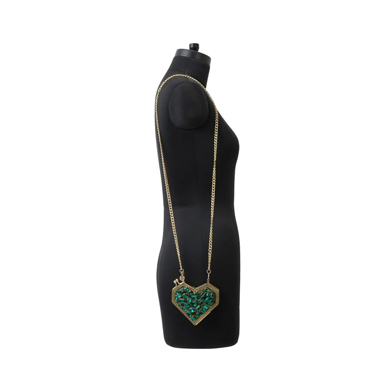 Anaar Anaar LIZA SLINGETTE Emerald Swarovski Stone Embellished Clutch Bag