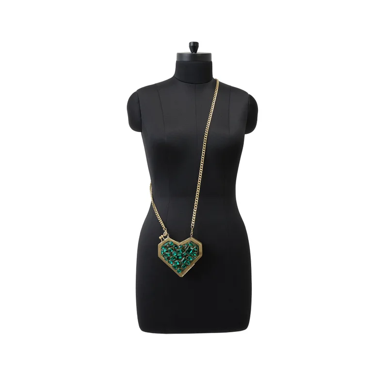 Anaar Anaar LIZA SLINGETTE Emerald Swarovski Stone Embellished Clutch Bag