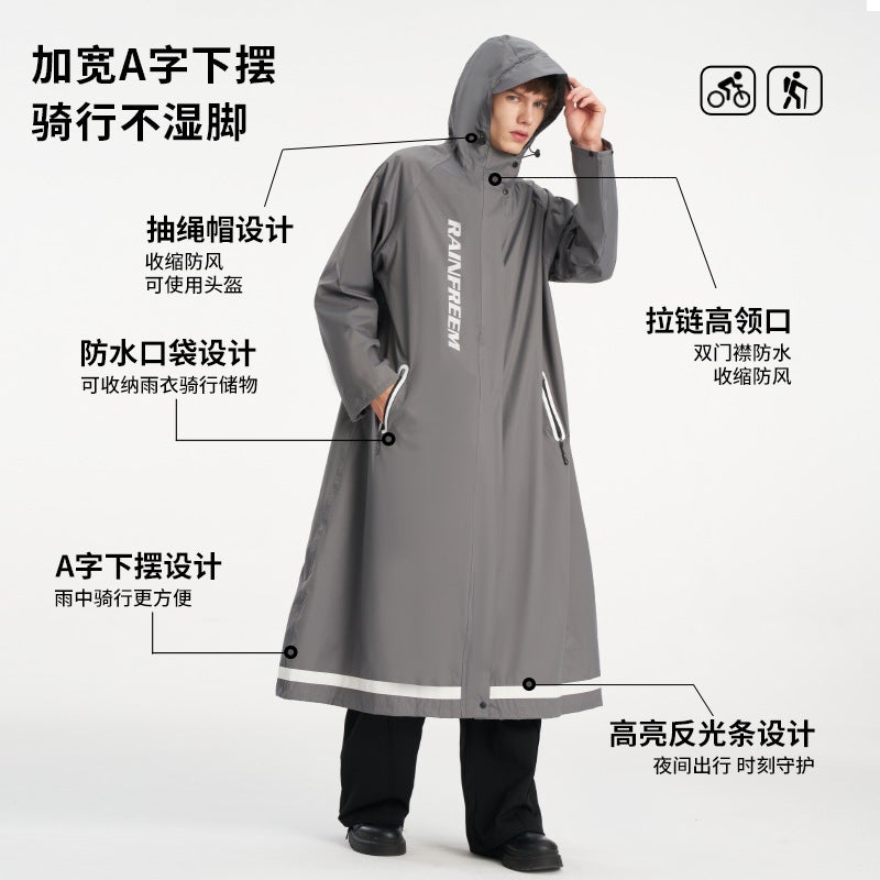 Qinfeiman Electric Car Raincoat Long Full-Body Anti-Rainstorm Poncho Takeaway Rider Female Men'S One-Piece Raincoat Windcoat - Image 3