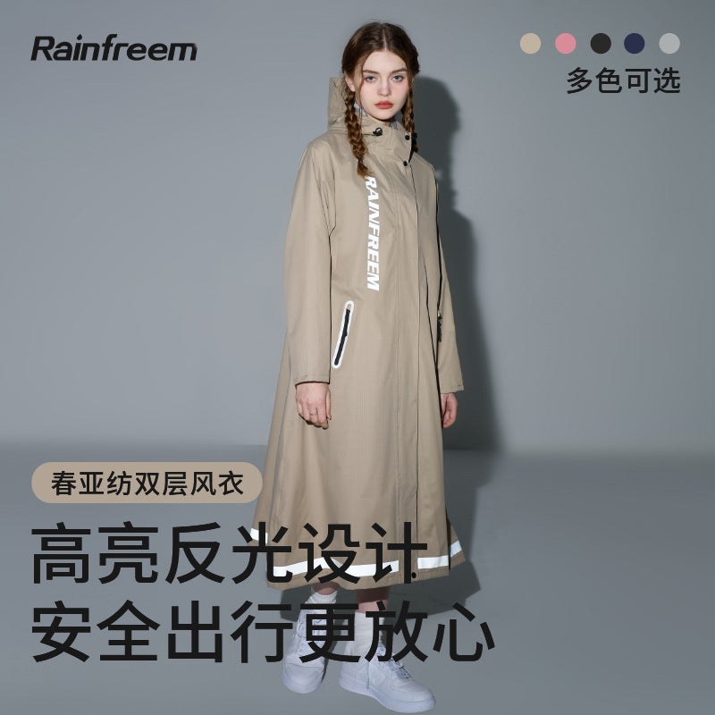 Qinfeiman Electric Car Raincoat Long Full-Body Anti-Rainstorm Poncho Takeaway Rider Female Men'S One-Piece Raincoat Windcoat - Image 1