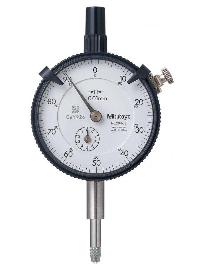 Mitutoyo 2046S, 0.01mm X 10mm Dial Indicator, 0-100, Lug Back, Series 2, 8mm Stem - Image 1