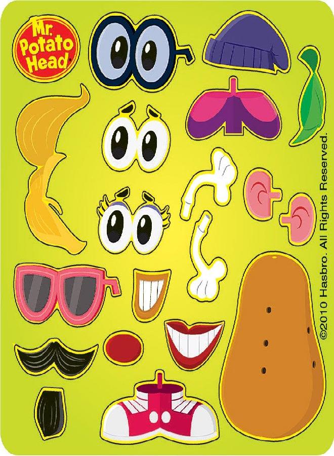 SmileMakers Mr Potato Head Make Your Own Spud Stickers - Party Favors - 100 per Pack - Image 1