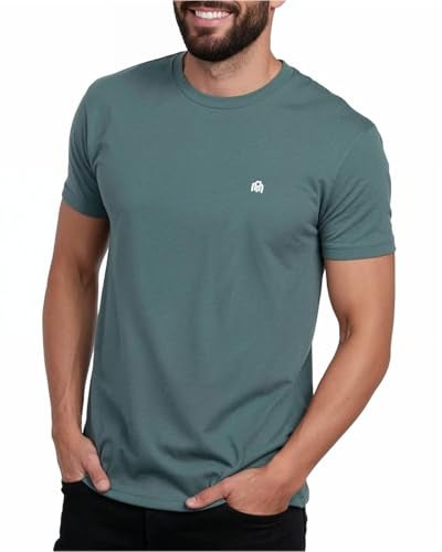 INTO THE AM Men's Logo Tees - Fitted Crewneck T-Shirts Casual Gym Workout Black White Short Sleeve Tshirts Shirts for Men (Indigo, XX-Large) - Image 1