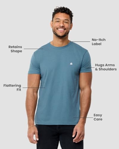 INTO THE AM Men's Logo Tees - Fitted Crewneck T-Shirts Casual Gym Workout Black White Short Sleeve Tshirts Shirts for Men (Indigo, XX-Large) - Image 4