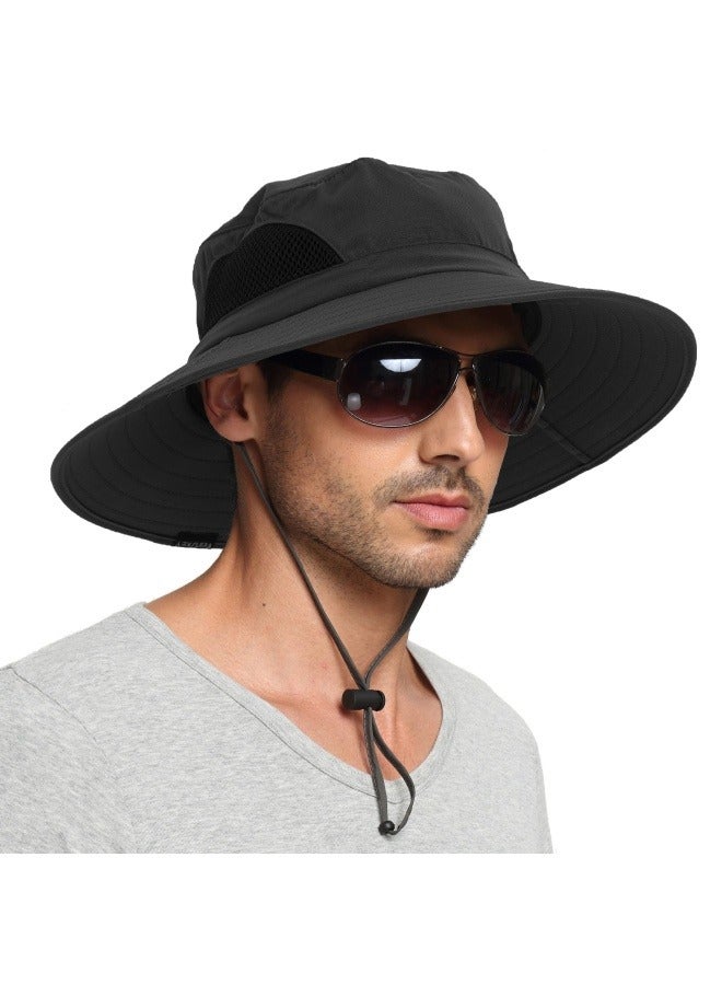 NIBEMINENT Wide Brim Sun Hat, UPF 50+ UV Protection Waterproof Packable Bucket Hat for Men & Women, Fishing Hiking Beach Garden - Image 1