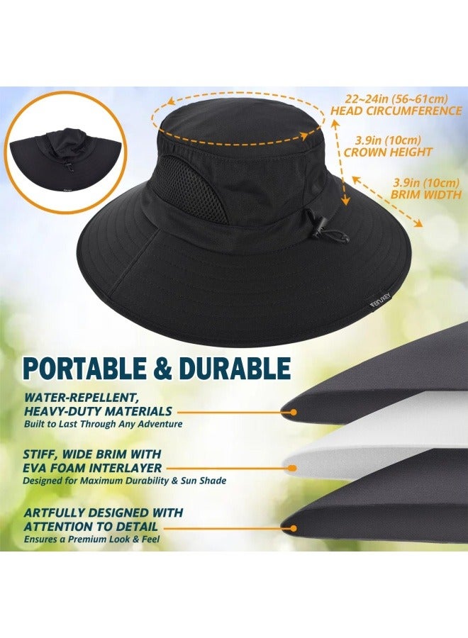 NIBEMINENT Wide Brim Sun Hat, UPF 50+ UV Protection Waterproof Packable Bucket Hat for Men & Women, Fishing Hiking Beach Garden - Image 2