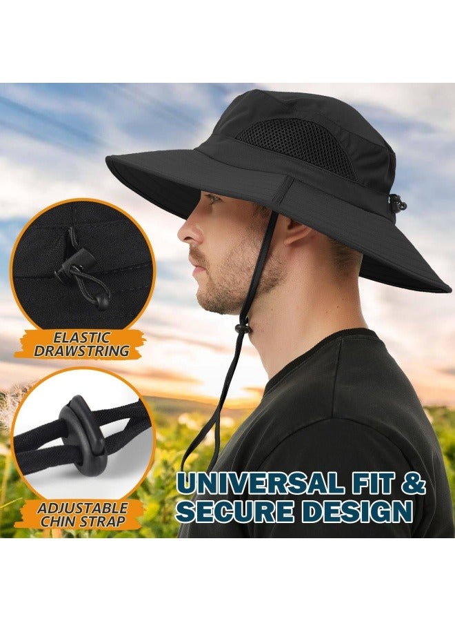 NIBEMINENT Wide Brim Sun Hat, UPF 50+ UV Protection Waterproof Packable Bucket Hat for Men & Women, Fishing Hiking Beach Garden - Image 3