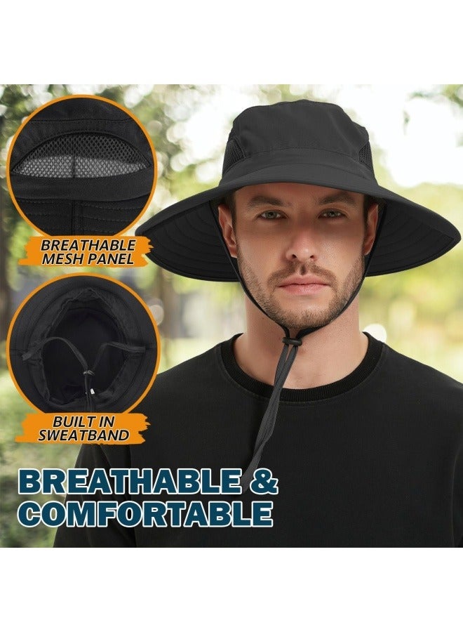 NIBEMINENT Wide Brim Sun Hat, UPF 50+ UV Protection Waterproof Packable Bucket Hat for Men & Women, Fishing Hiking Beach Garden - Image 4