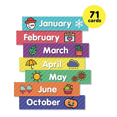 Eamay Calendar Pocket Chart Cards and Classroom Calendar Cards Kit for Homeschool -71cards (71) - Image 2