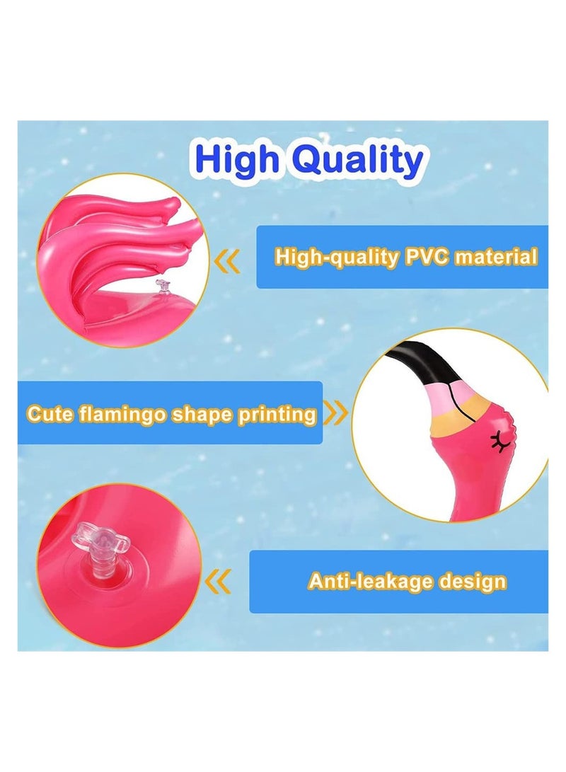 لعبة حلقة السباحة القابلة للنفخ شكل فلامنجو - ألعاب صيفية ممتعة للحفلات الخارجية للأطفال والعائلة، مثالية لحفلات الفناء الخلفي وألعاب السباحة (تشمل 2 فلامنجوس و8 حلقات) - Image 3