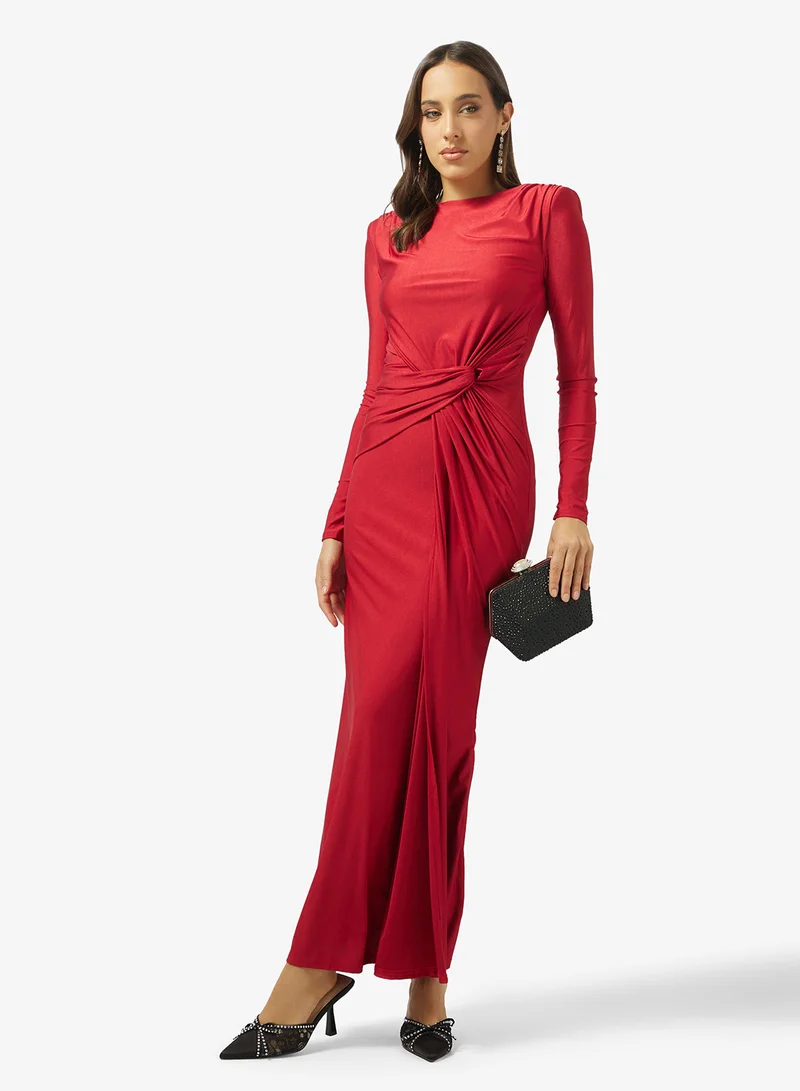 Ginger Draped Bodycon Metallic Dress