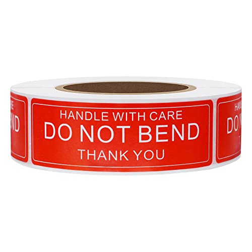 Hybsk 500pcs Do Not Bend Stickers 1"x3" Handle with Care Shipping Labels for Envelopes Mailing Adhesive Labels (Type 1) - Image 1