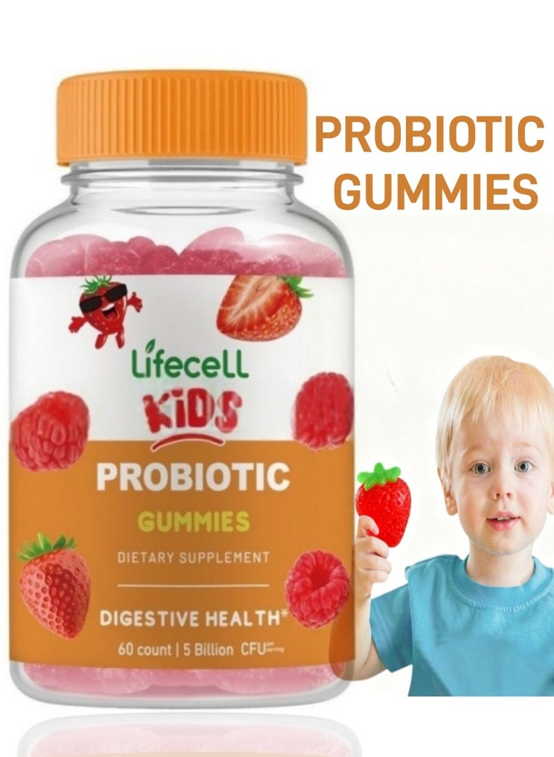 لايفسل هلام البروبيوتيكس للأطفال 5 مليارات CFU، نكهة التوت، 60 قطعة – يدعم صحة الجهاز الهضمي والمناعة - Image 1
