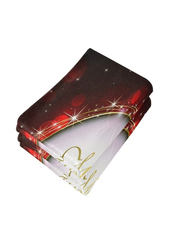 Pfrewn Christmas Bells Bow Hand Towel Set of 2 Red Snowflakes Golden Glitter Bathroom Towel 16x30 in Soft Absorbent Small Guest Towels Hanging Kitchen Dish Towel Xmas Holiday Decor Gifts - Image 4