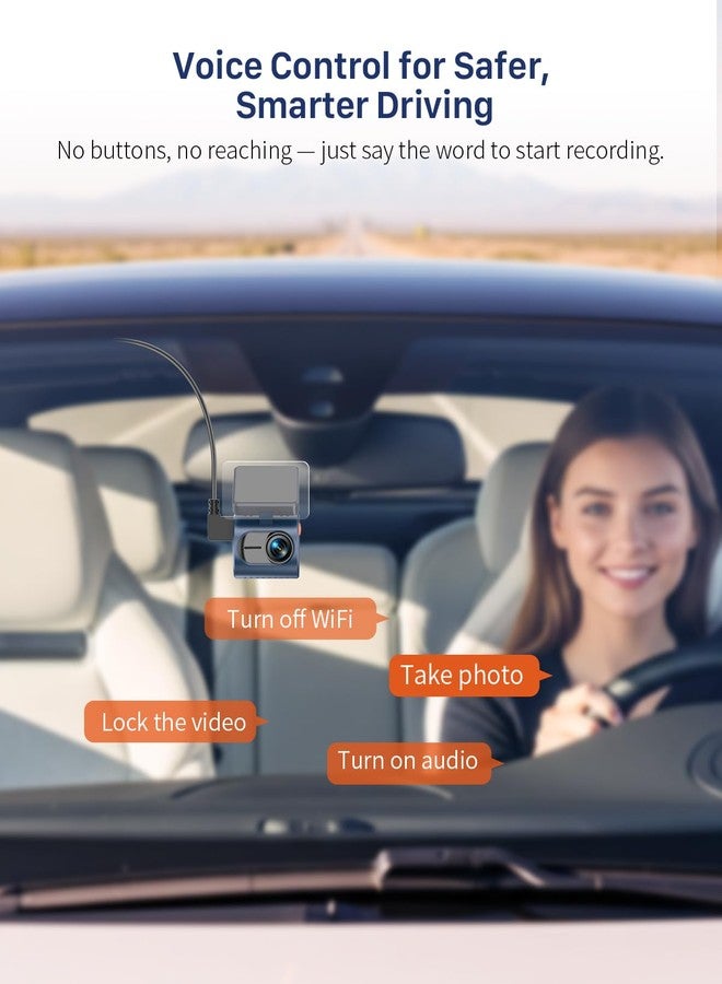 KAWA 2K Dash Cam for Cars with Voice Control - Transparent Display Tiny Dash Cam Front Included 32GB Micro SD Card, Super Night Vision Dashcam, 1296P QHD, G-Sensor, APP Control, Built in WiFi - Image 3