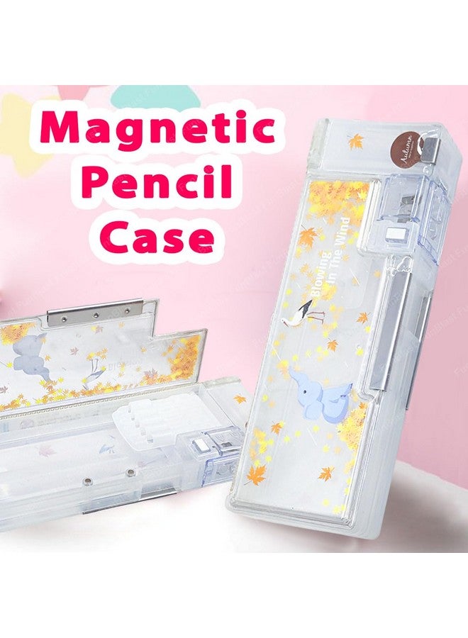 فنبلاست حافظة أقلام مغناطيسية من فن بلاست مع مبراة - علبة أقلام للأطفال، علبة أقلام بتصميم فيل للأطفال، علبة أقلام للبنات، علبة أقلام للأولاد، علبة أقلام أنيقة للبنات (متعددة الألوان، بلاستيك) - Image 3