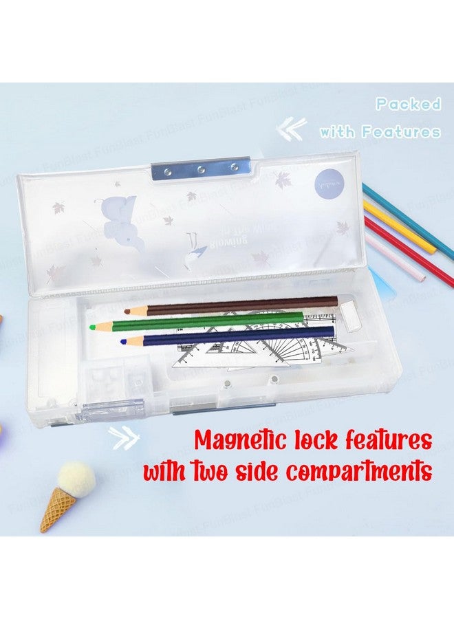 فنبلاست حافظة أقلام مغناطيسية من فن بلاست مع مبراة - علبة أقلام للأطفال، علبة أقلام بتصميم فيل للأطفال، علبة أقلام للبنات، علبة أقلام للأولاد، علبة أقلام أنيقة للبنات (متعددة الألوان، بلاستيك) - Image 4