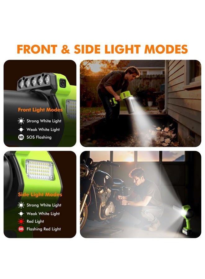 OGERY Leaf Blower Cordless with Lights, 21V Powerful Brushless Electric Leaf Blowers with 2 x 3.0Ah Batteries & Charger, 700CFM 900G Wind Pressure Handheld Blower for Lawn Care Yard Garden, Green - Image 3