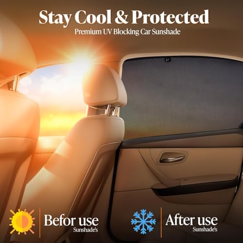 Autofact Cotton Car Sunshades for Honda Amaze (2025 Onwards), UV Protection, Useful Car Accessories, Custom Fit Sun Shades for Side Windows, Set of 4, Black - Image 5
