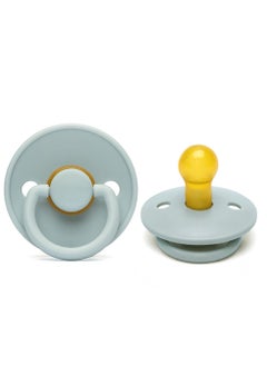 joybuy 2 Pcs Natural Latex Pacifier, Pacifier, Size S Suitable For Babies 0-6 Months (Beige*1 Piece&Light Blue*1 Piece)  - Image 5