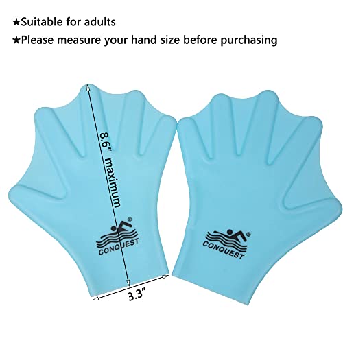 OMELET Silicone Webbed Swimming Gloves, Aqua Fit Swim Training Gloves Web Gloves Swimming, Closed Full Finger Webbed Water Gloves Unisex Adult,1 Pair - Image 2