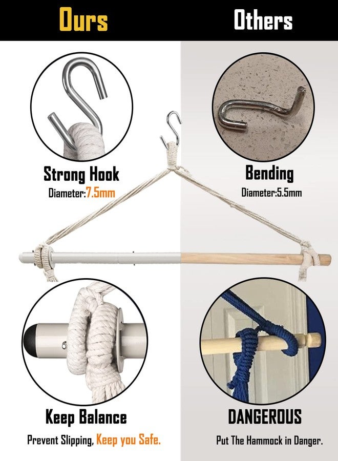 Lulladle Large Hammock Chair Hanging Rope Swing - Hammock Chair Bedrooms - Swing Chair Indoor - Hanging Chair Outdoor - Max Weight 500 Lbs - Image 3