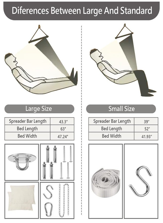 Lulladle Large Hammock Chair Hanging Rope Swing - Hammock Chair Bedrooms - Swing Chair Indoor - Hanging Chair Outdoor - Max Weight 500 Lbs - Image 4