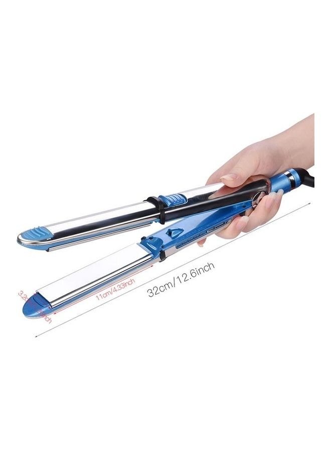 Titanium Hair Straighter Curler Iron Blue/Silver - Image 3