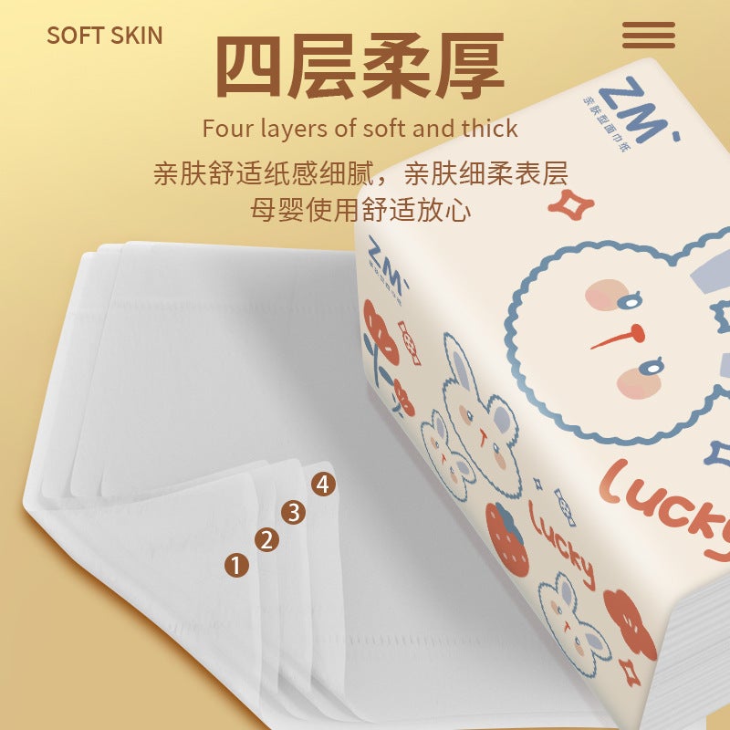 Zhenmu 80 Packs Full Box One Year Pack Toilet Paper Wood Pulp Napkin El Paper Towel Commercial Household - Image 5