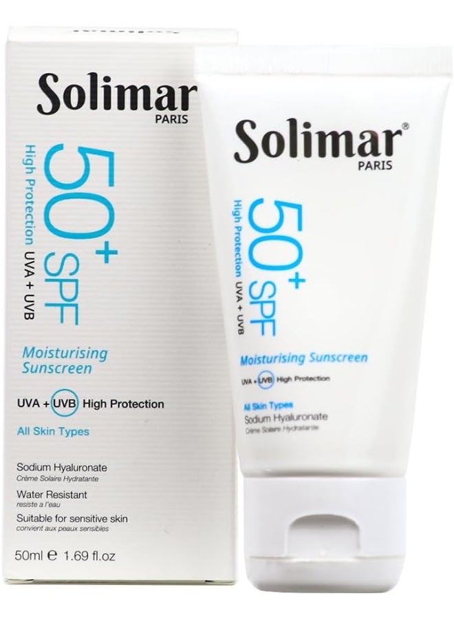 Solimar Paris Moisturising Sunscreen SPF50+ with Hyaluronic Acid - Image 1