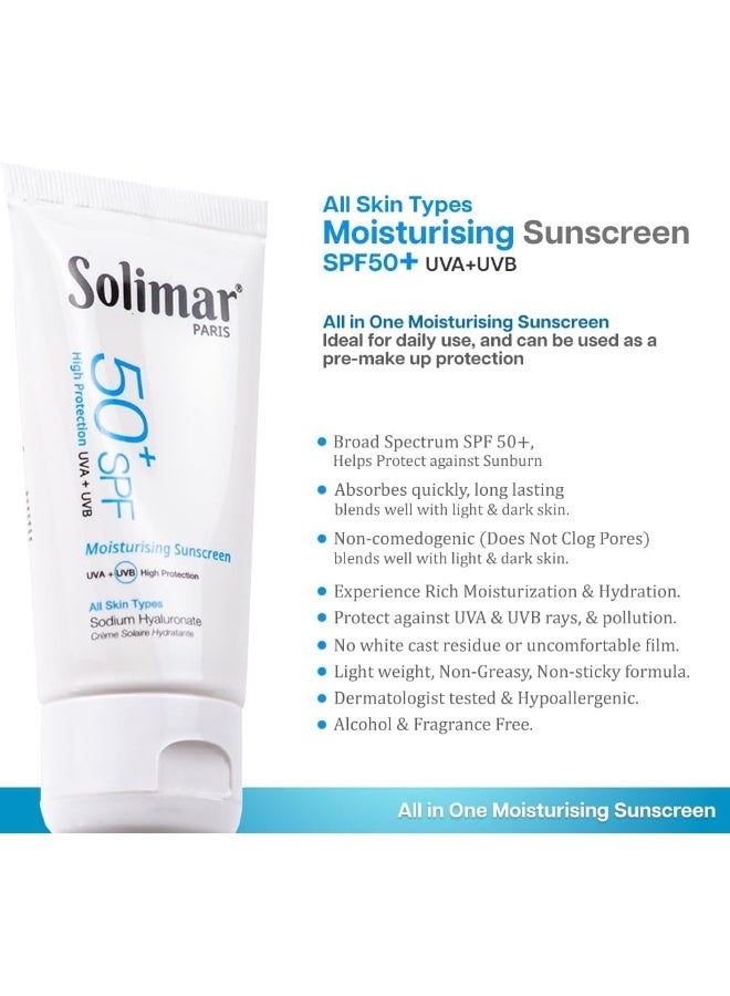 Solimar Paris Moisturising Sunscreen SPF50+ with Hyaluronic Acid - Image 2