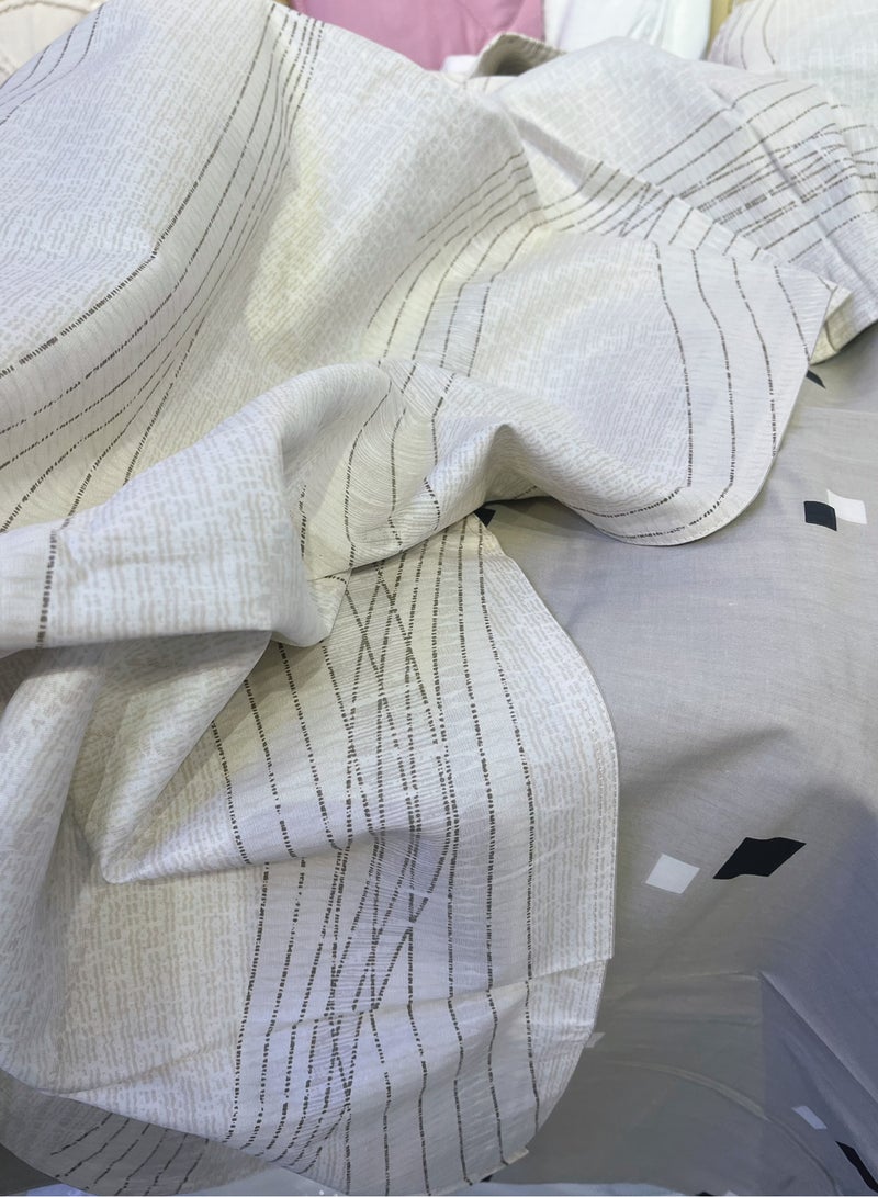 Duoduo home غطاء لحاف عالي الجودة 100% قطن، حجم ملكي، مجموعة 6 قطع مع غطاء لحاف 220*240 سم وشيت مفروش و4 أغطية وسائد - Image 2