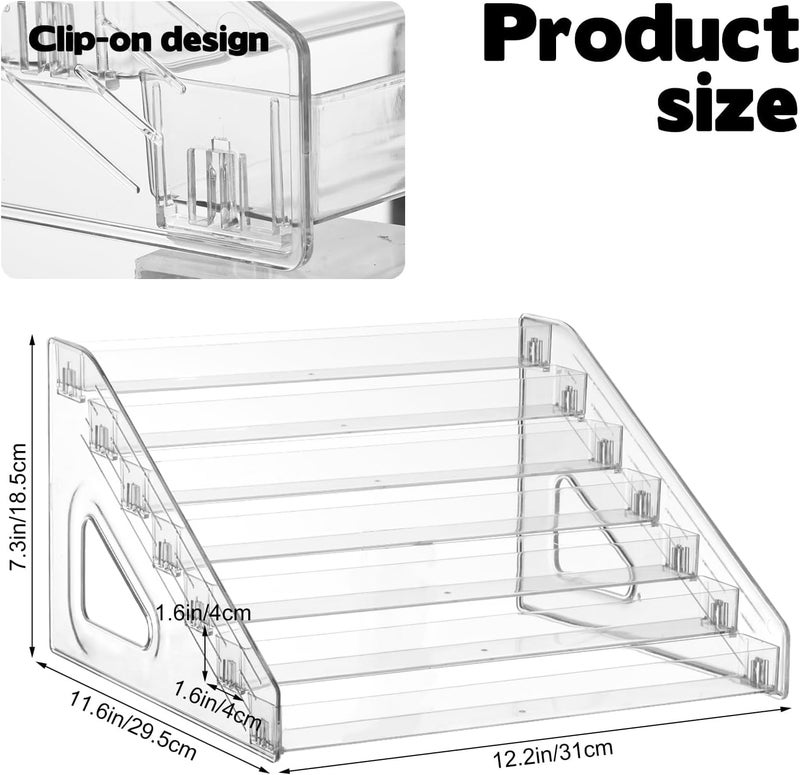 Excefore 7-Tier Acrylic Greeting Card Display Stand,Portable Multi-Purpose Organizer for Greeting Cards, Postcards, Stickers, Stamps - Retail Counter, Desk & Home Use Display Rack Holder - Image 2