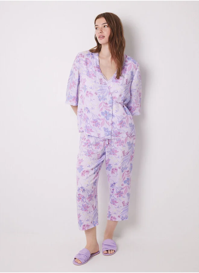 women'secret Lilac 3-Piece Pyjamas Set