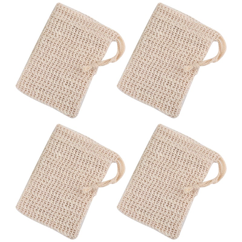 4pcs Exfoliating Soap Pouch Scrubbing Foam Net Handmade Soap Storage Bags for Bath Shower - Image 1