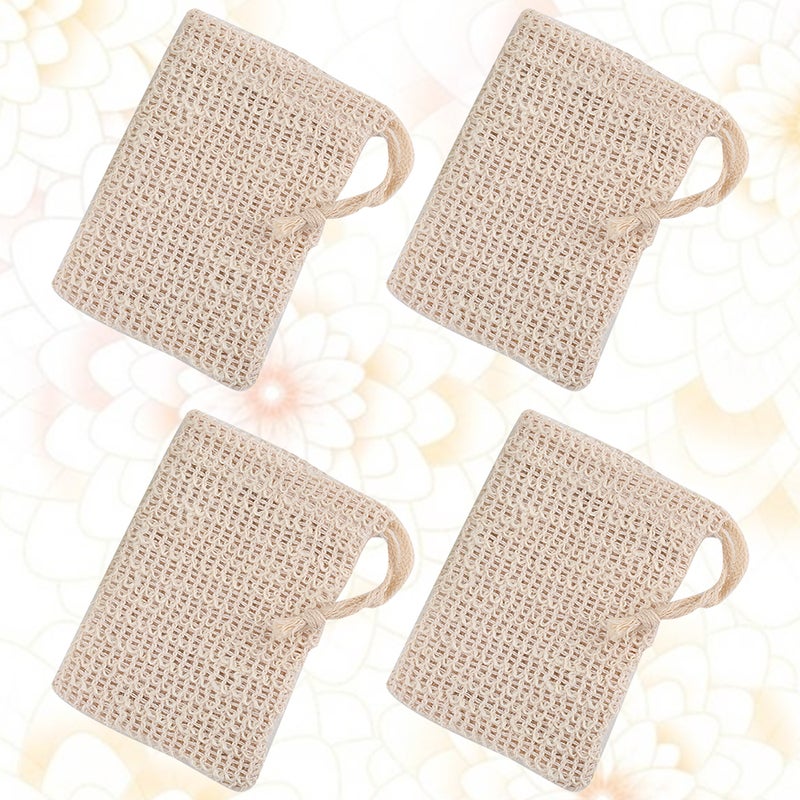 4pcs Exfoliating Soap Pouch Scrubbing Foam Net Handmade Soap Storage Bags for Bath Shower - Image 2