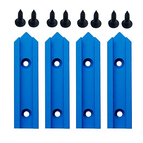 HOTTARGET Aluminum T-track Intersection Kit with Wood Screws–Double Cut Profile Universal with Predrilled Mounting Holes -Woodworking and Clamps – Fine Sandblast Anodized - 1 PK (Blue) - Image 2