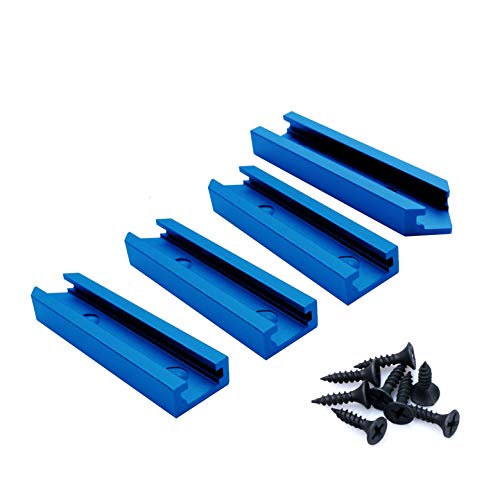 HOTTARGET Aluminum T-track Intersection Kit with Wood Screws–Double Cut Profile Universal with Predrilled Mounting Holes -Woodworking and Clamps – Fine Sandblast Anodized - 1 PK (Blue) - Image 3