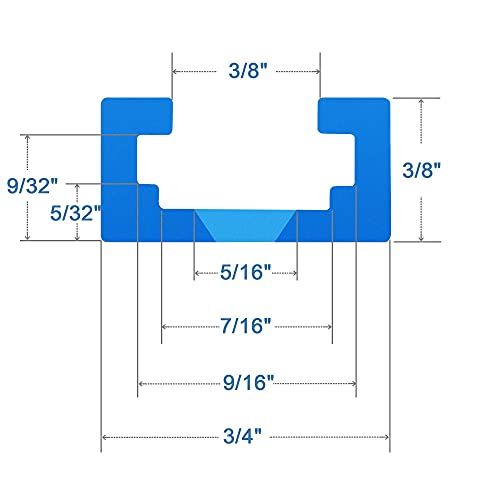 HOTTARGET Aluminum T-track Intersection Kit with Wood Screws–Double Cut Profile Universal with Predrilled Mounting Holes -Woodworking and Clamps – Fine Sandblast Anodized - 1 PK (Blue) - Image 4