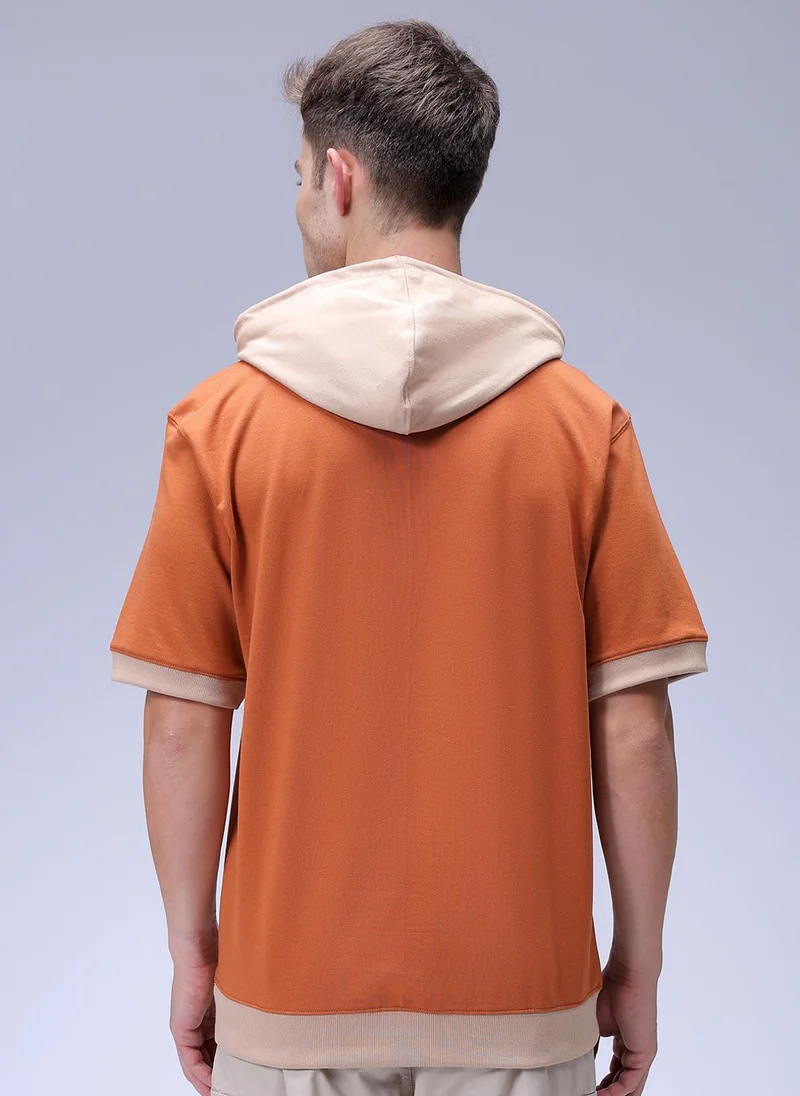 ذا انديان كراج كو Men Oversized Character Overhead Hooded Sweatshirt