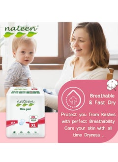 nateen Premium Maternity Pad For Post Pregnancy Bleeding , Super  Absorbent Ultra Softness For Skin- Size Xl ,28 Pcs  - Image 4