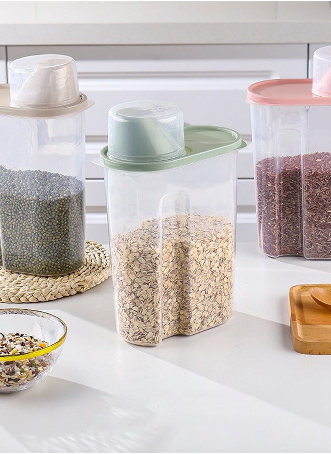 Haidue - 4-Piece Rice And Cereal Storage Container With Measuring Cup Set Random Color - Image 1