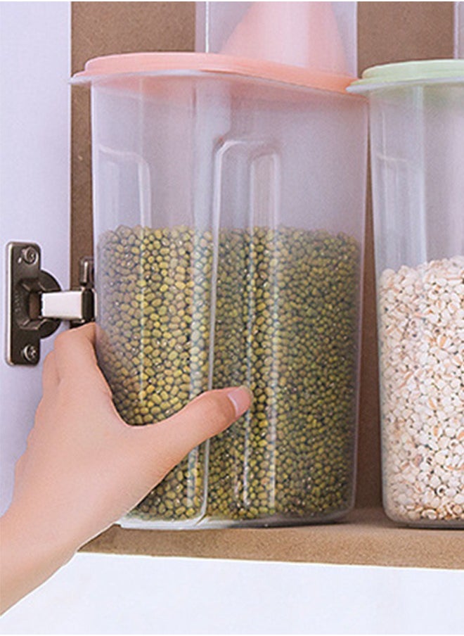 Haidue - 4-Piece Rice And Cereal Storage Container With Measuring Cup Set Random Color - Image 1