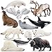 Toymany 12PCS 47 Large Polar Animals Figurines Plastic Arctic Animal Toy Preschool Set Includes Polar BearCaribouWhalesWalrus Cake Toppers Christmas Birthday Toys Gift for Kids Toddlers - Image 3
