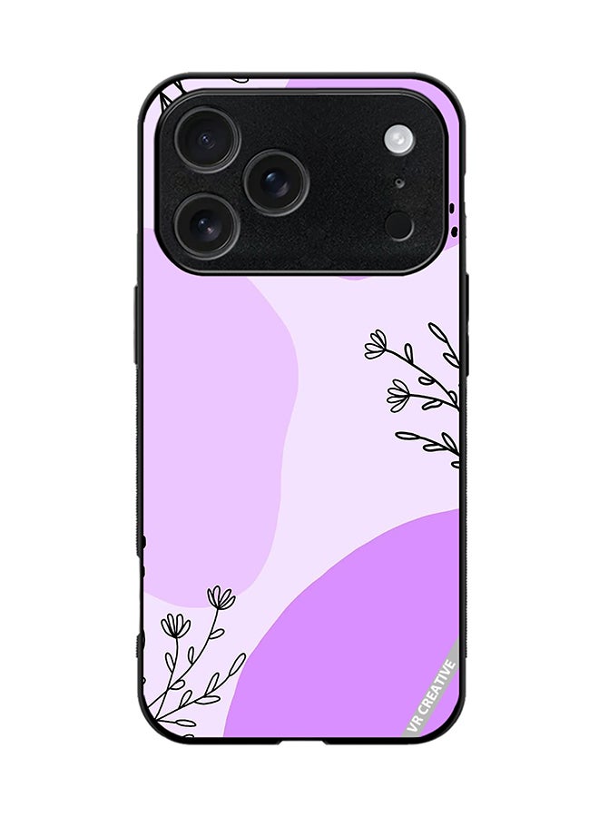 VR CREATIVE Protective Case Cover For Apple iPhone 17 Pro Purple Flower Design Multicolour
